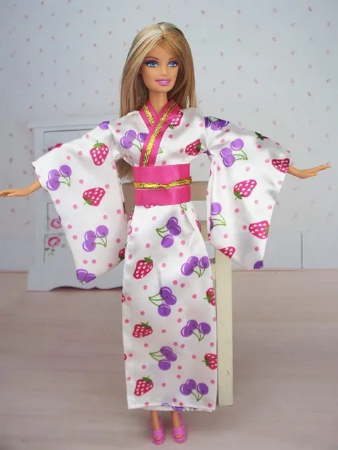 Handmade Fashion Doll Clothes Outfit Japanese Kimono Dress For 11.5in. Doll 1/6 3
