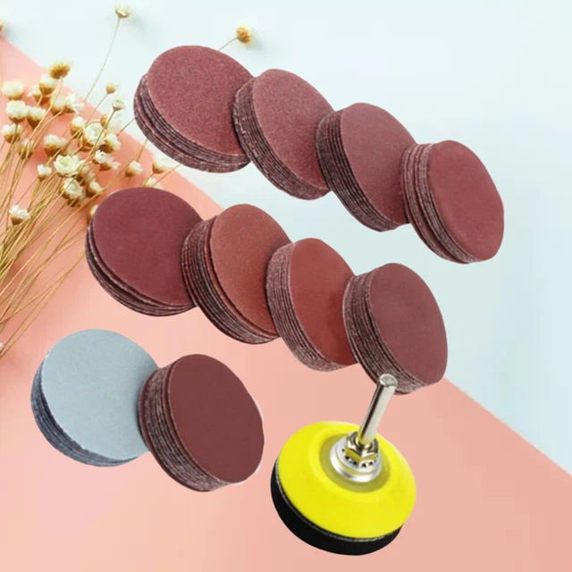 100 Pcs 1/4inch Sanding Discs Pad Bit Kit Soft Foam Buffering