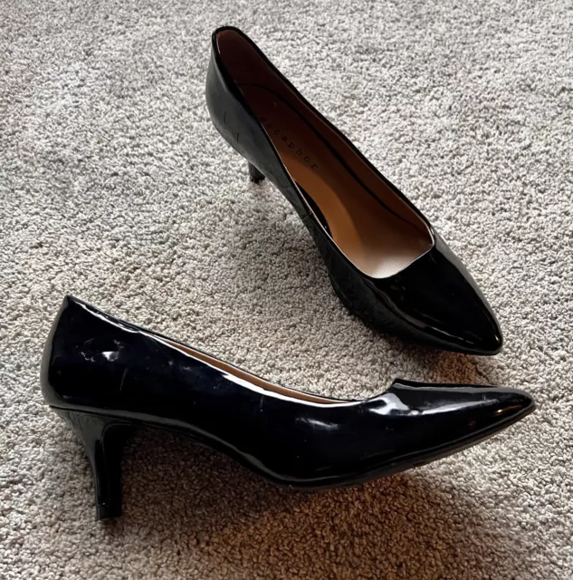 Metaphor Kitten Heels Womens 7.5 Carson Pump Slip On Pointy Toe Patent Leather