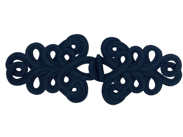 Alamaro Chiusura Aggangiatura Passamaneria Soutache Nero Cm 24x9 MM-1560-571
