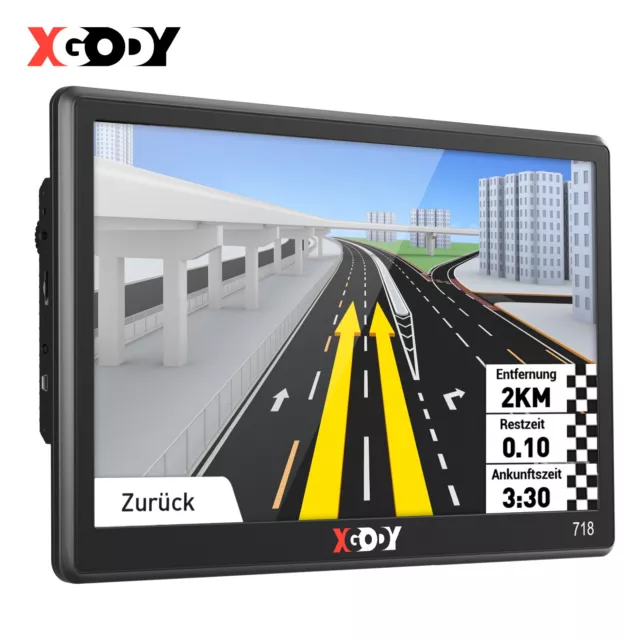 XGODY 7'' Truck Car GPS Navigation LGV SAT NAV Free Latest Canada Mexico US Map