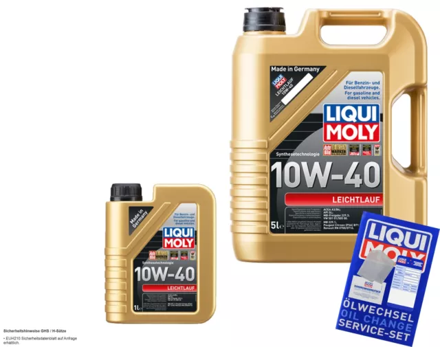 LIQUI MOLY huile moteur 10W-40 Légèreté 6Liter pour Acea A3/B4 VW 501 01