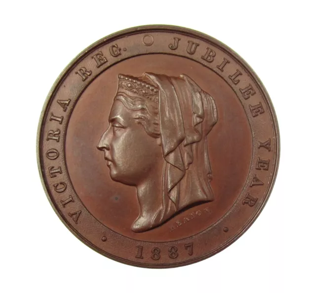 1887 VICTORIA GOLDEN JUBILEE 39mm BRONZE MEDAL - BY HEATON