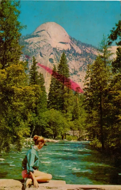 Yosemite National Park California North Dome and Merced River happy isles bridge