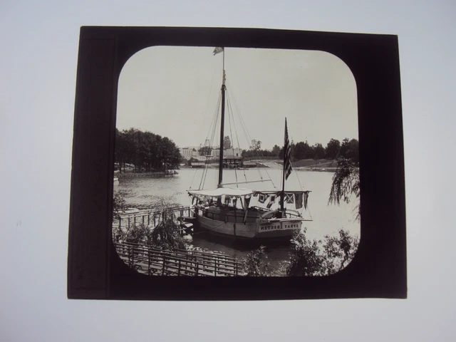 Antique Magic Lantern Glass Slide Pan American Exposition Spray Of Boston Boat