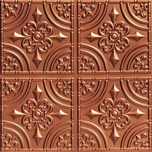 Wrought Iron-Faux Tin Ceiling Tile -Copper 25-Pack