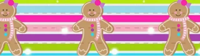 1" 2 YARDS Gingerbread Man Girl Grosgrain Ribbon Christmas Gift Wrap Crafts Bows