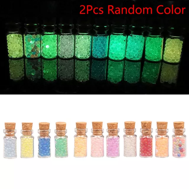 2Pcs Mini Luminous Bead Wishing Bottle Home DecorDollhouse Miniature Ornaments