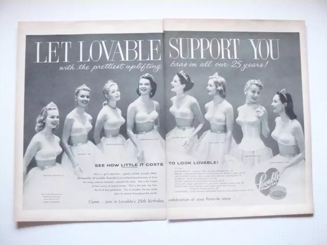 1950 Lovable Bra Loves Her Women Underwear Vintage Print Ad 13212