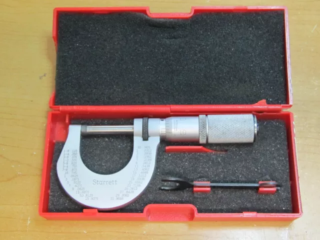 Starrett T230XFL Micrometer .0001” Carbide Friction Thimble Wrench 1” USA w/ Box