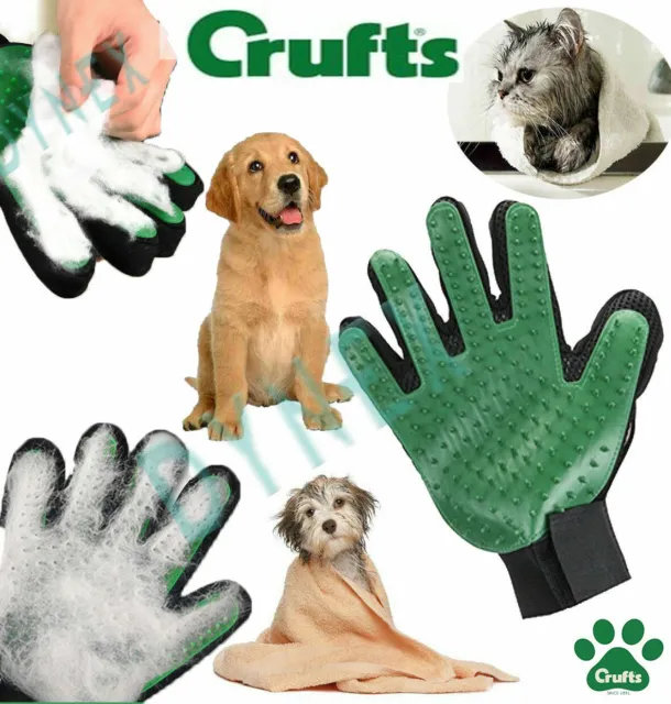 True Touch Deshedding Glove Gentle brush Pet Dog Cat Massage Grooming x 2
