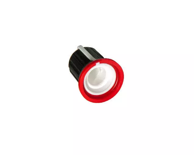Rean schwarzer Kunststoffknauf mit rotem Einsatz und Markerlinie. Aufsteckbefestigung für 6mm 3