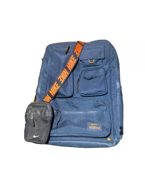 NEW Nike Utility Elite Training Backpack Bag CK2656-454 Armoury Navy Orange NWT