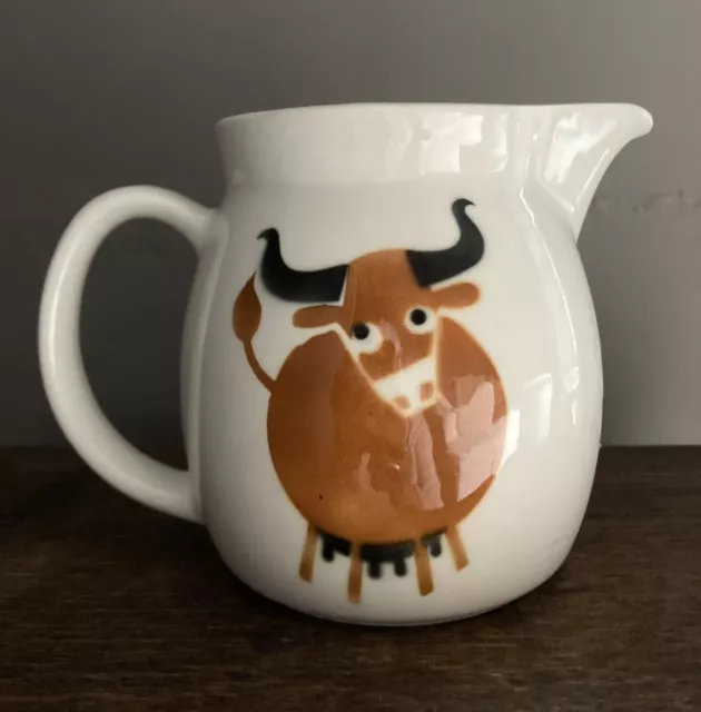 Arabia Finland Brown Heluna Cow Jug Patern By Anja Juurikkala