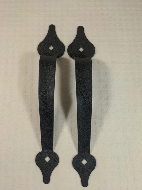 Black Barn Door Handle Set Large 11" Wrought Iron Pull Vintage-look Shed Gate