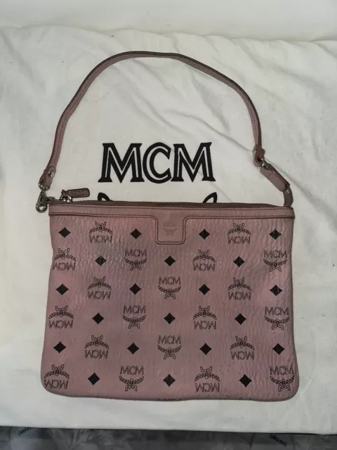 MCM pink pouch clutch