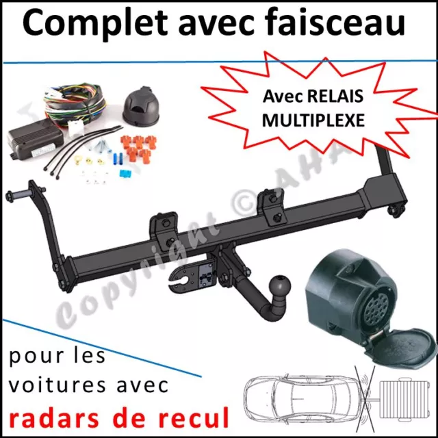 ATTELAGE remorque pour RENAULT Kangoo 97-07 faisceau 13 br relais radars recul