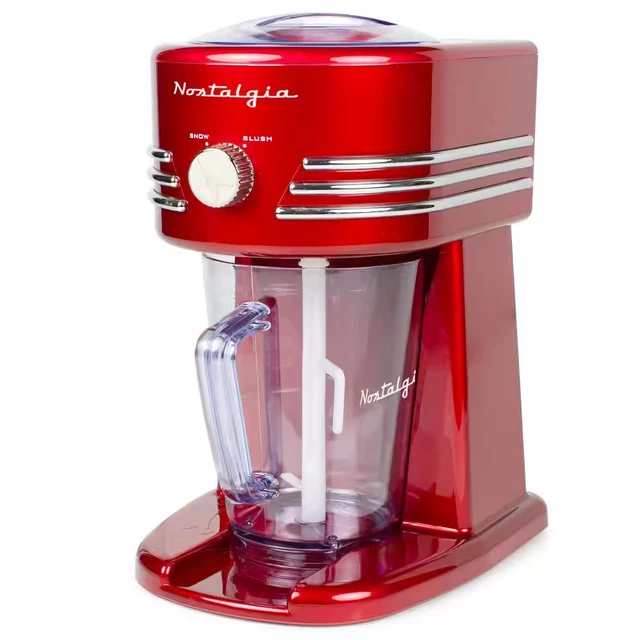 40 Oz. Retro Red Frozen Snow Cone Machine Slush Beverage Station Cord Storage