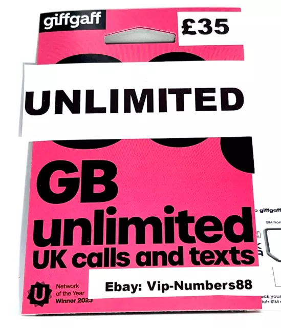 NEW UNLIMITED DATA GiffGaff UK Sim Card with £5 FREE* gifgaf Pay As You Go 4G 5G