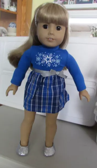 Retired Used American Girl of Today Doll # 12 in New Star & Snow Dress Outfit