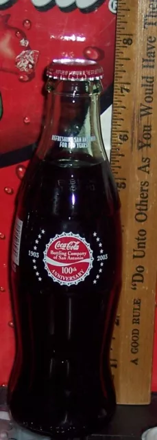 2003 San Antonio Coca Cola  Bottling Company 100Th Anniversary 8Oz Coke Bottle