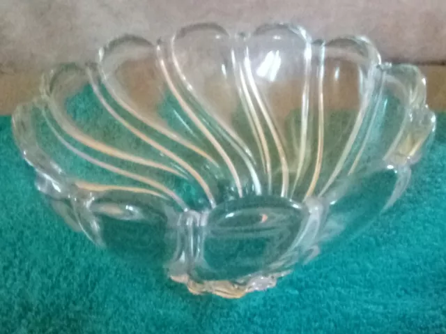 Mikasa Alpine Twist Clear Swirl Design 10 In Crystal Serving Bowl NWT