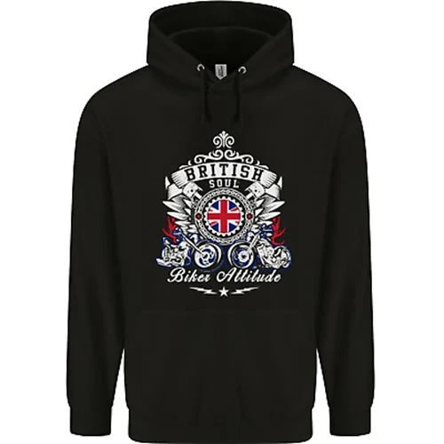 British Soul Biker Motorcycle Motorbike Childrens Kids Hoodie