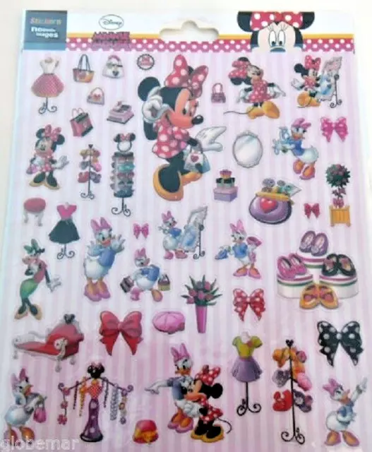 Stickers Minnie autocollants scrapbooking planche 20 cm x 15 cm