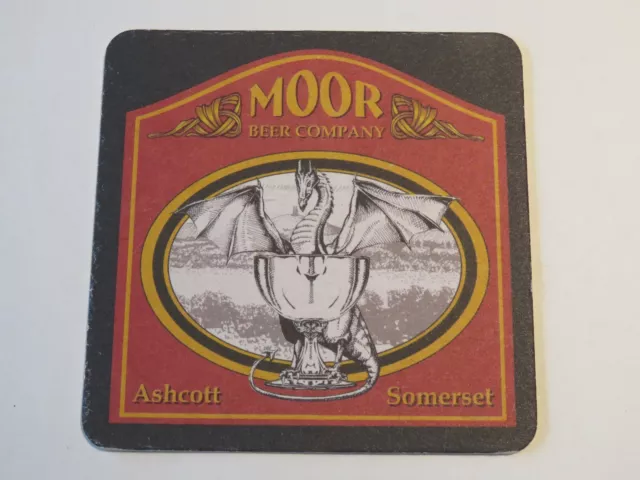 Beer Pub Coaster ~ Drink MOOR Beer Company ~ Ashcott, Somerset, ENGLAND Brewery