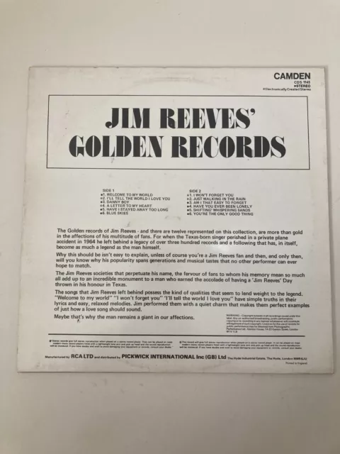 Jim Reeves  - Nine Album Bundle - All discs in VG or VG+ Condition 3