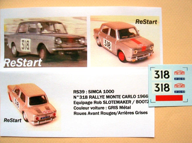 Miniature : 1/43ème - SIMCA 1000 Rallye 2 coupe SRT 77