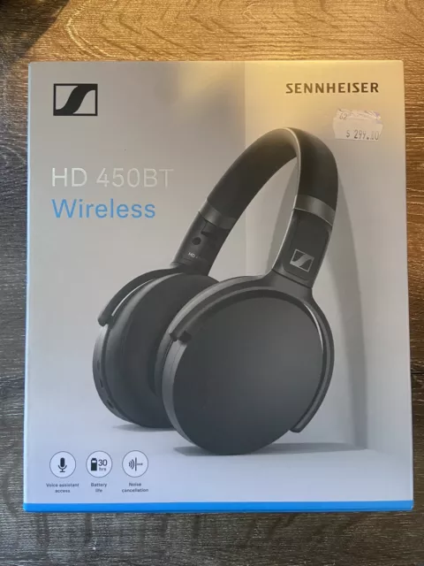 Sennheiser HD 450BT Noise-Cancelling Wireless Bluetooth Headphones (Black)  SEBT4