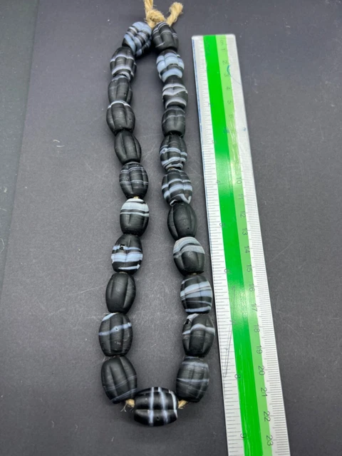 Extremely Amazing Old Ancient Sulaymaniyah Color Glass Antique Beads Strand 3