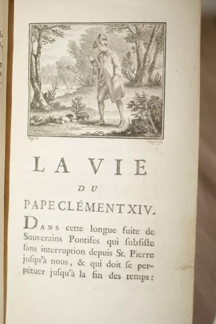 Vie Du Pape Clement Xiv Caraccioli 1776 Gravures Reliure Ganganelli