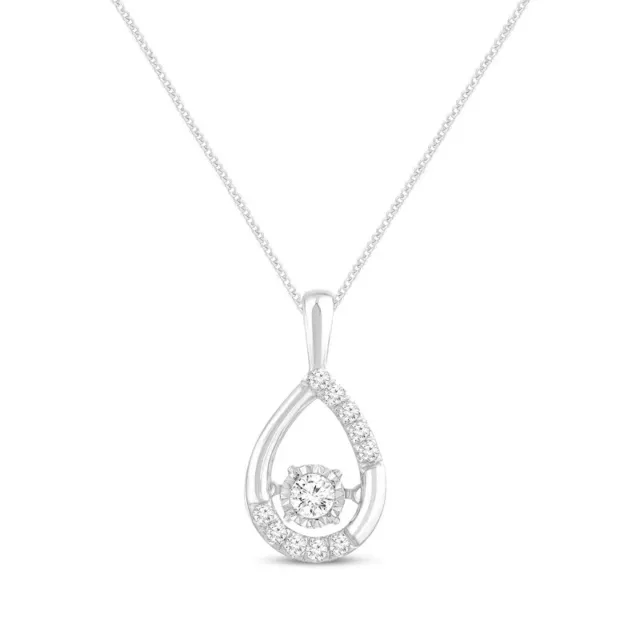 10K White Gold KAY Jewelers Unstoppable Love Diamond Pendant Necklace 1/4 CTTW
