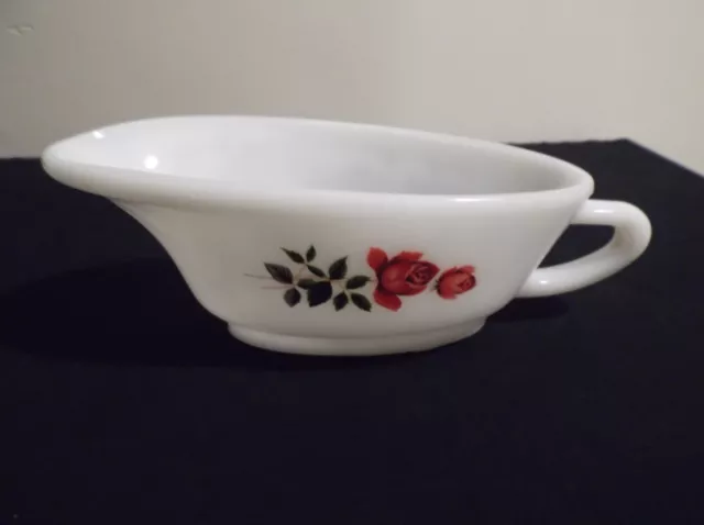 Vintage JAJ Red Rose Pattern Gravy Boat