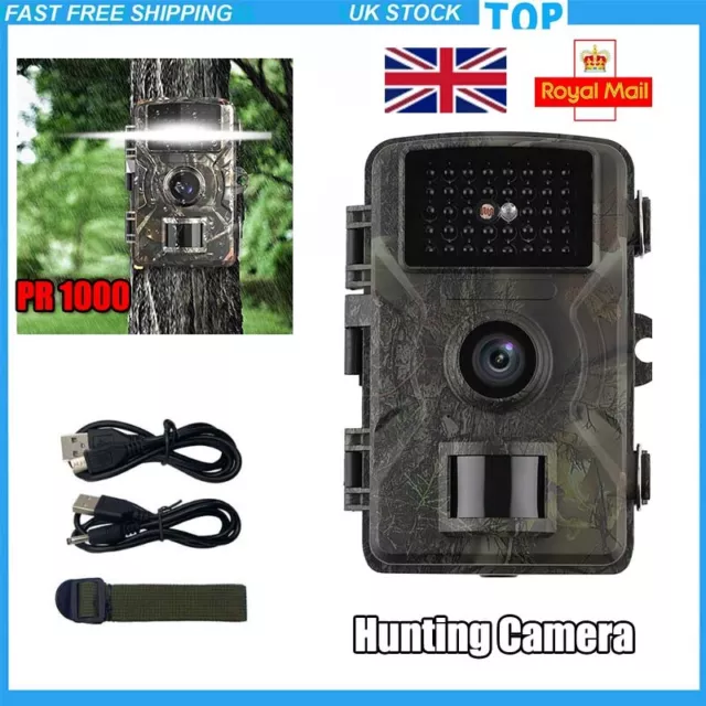 Trail Wildlife Camera 12MP 1080P HD Trap Game Hunting Cam PIR Night Vision 32GB