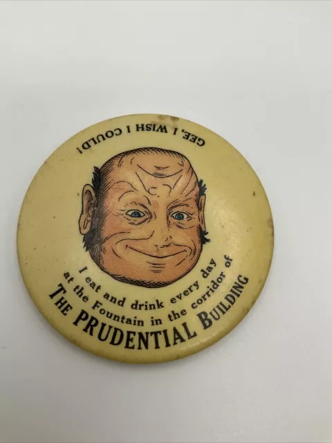 Very Rare Early 1900  THE PRUDENTIAL BUILDING Advertising Pocket Mirror