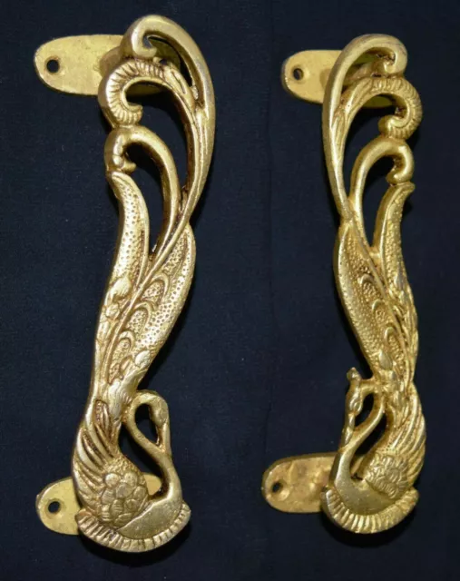 Peacock Golden Shape Door Handle Brass Handmade Restaurant Door Handle Gk 608