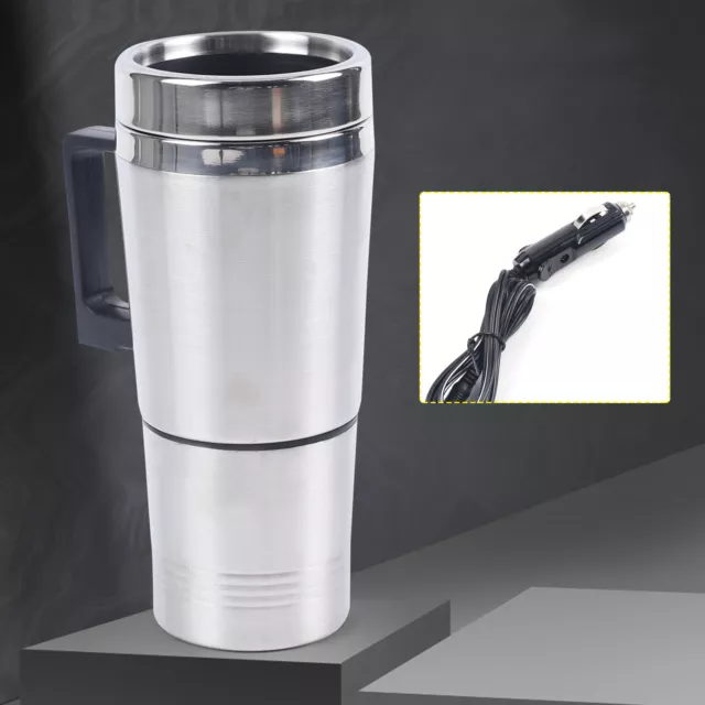 Stainless Steel Auto Heated Kettle Travel Portable Water Pot Mug Heating Cup 12V 2