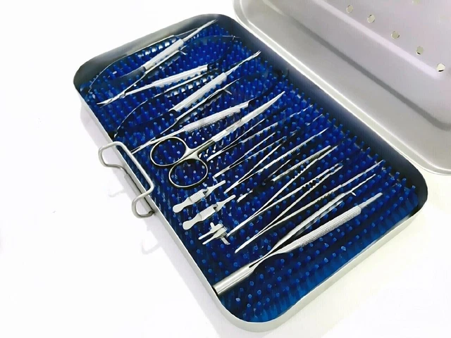 MICRO HAND SURGERY Instruments Kit Microvascular Clamp Surgical Suture ...