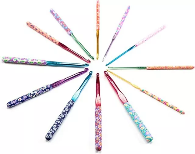 The Quilted Bear Premium Soft Grip Floral Crochet Hook Set - Various Sizes