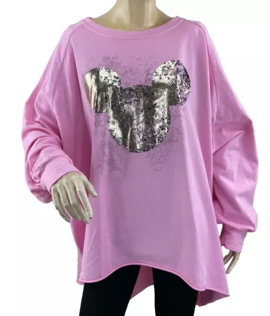 Monday Afternoon Big Sweatshirt Sweat Shirt Oversize rosa pink Mauskopf Metallic