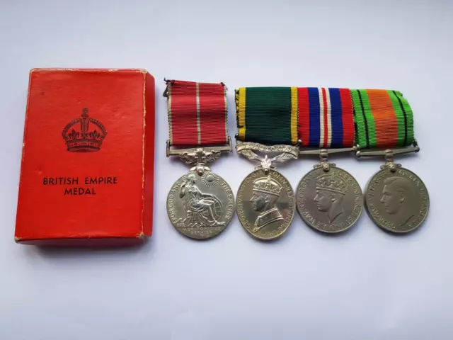 Original Ww2 Army British Empire Medal Group,Maurice Warneford,From London