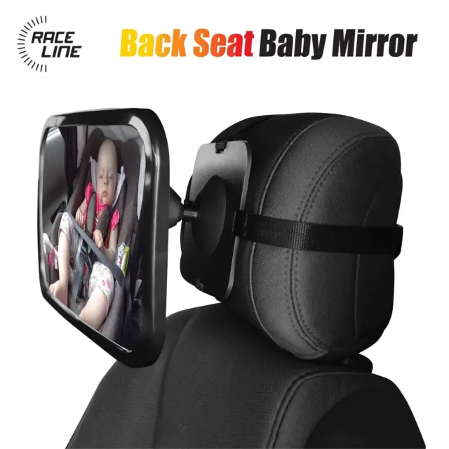 Baby Rear Back Seat Mirror Large Adjustable Car Wide View Safety Headrest Mount