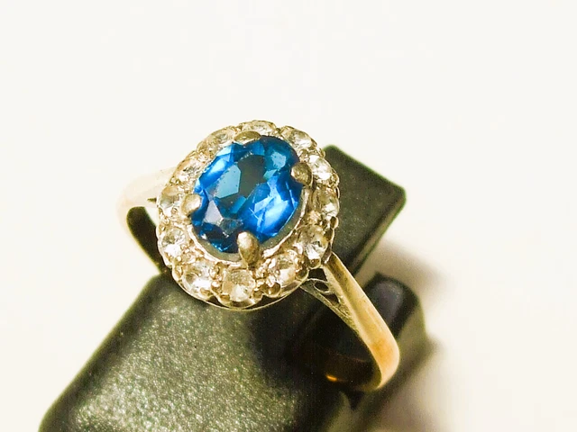 Bague Ancienne En Or Bicolore 18K (750/1000) Avec Rose De Diamant - Taille 59 - Très Bon état