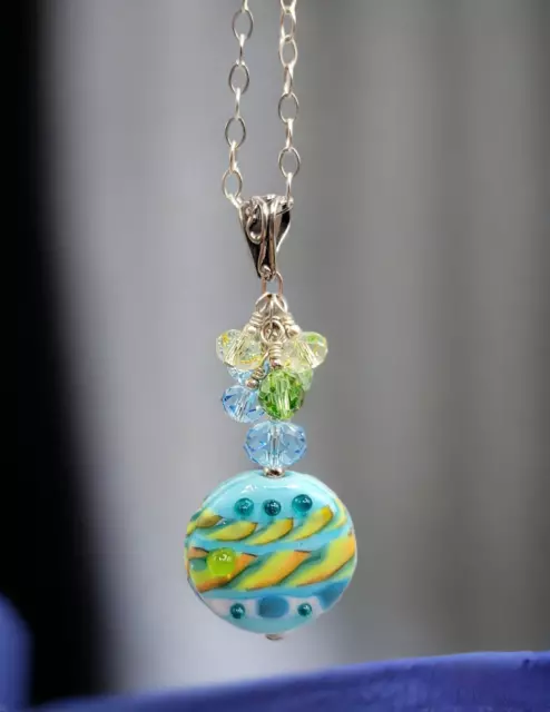 Happy Shack Designs Kelly Warren Handmade Art Studio Glass Bead Necklace