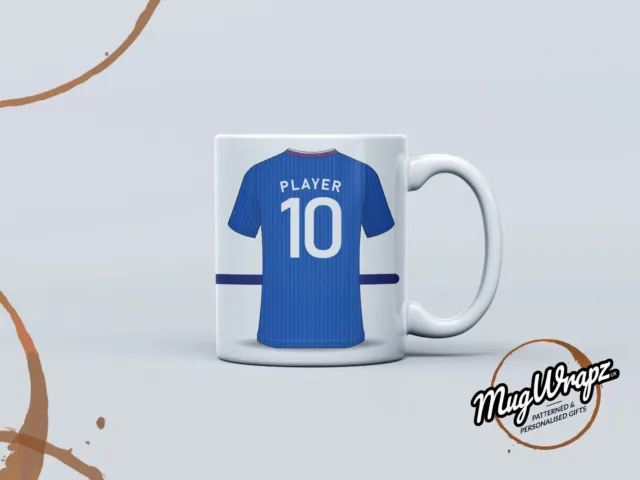 Personalised Rangers Home Kit 23/24 Mug (Name & Number) - (FREE DELIVERY)