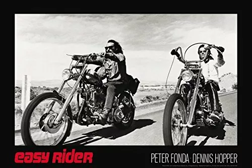 Easy Rider Movie (Dennis Hopper & Peter Fonda on Motorcycles) Poster (24x36)