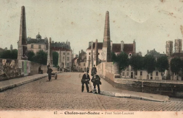 CPA 71 - CHALON SUR SAONE (S. & L.) - 47. Pont Saint-Laurent (Animated)
